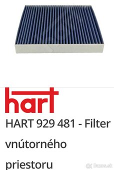 Predám nové filtre MANN C 30005 + HART 929481 - 5