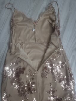 Zlaté koktejlové šaty xs/s - 5