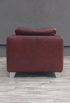 Kreslo kožené bordové. - 5