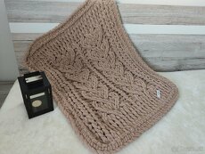 Pletená detská deka béžovo-hnedá - 5