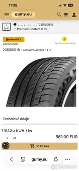 235/50R18 Letne. 4 ks - 5