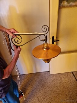 Starozitna,retro kovova lampa - 5