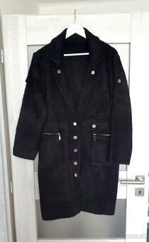 Čierna alpaka z vlny a angory - 5