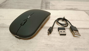 Bezdrôtová nabíjateľná bluetooth myš s podsvietením - čierna - 5