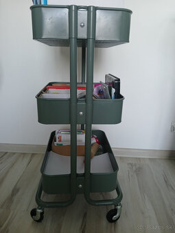 Ikea vozik na kolieskach sivozeleny - 5