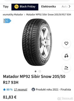 MATADOR MP92 SIBIR SNOW 205/50 R17 - 5