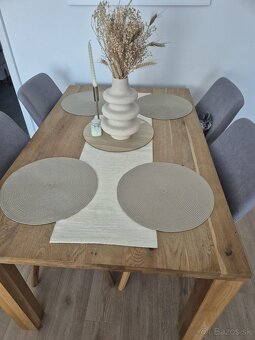 Jedálenský stôl MIREK z masívu vzor dub140 x 90 cm - 5