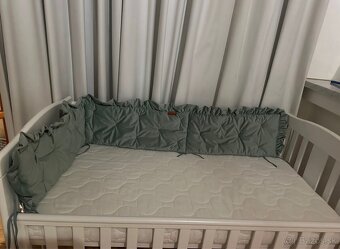 Drevená detská postieľka biela - 5