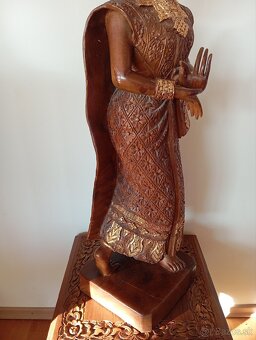 ✨Veľkolepá vyrezávaná socha Buddhu s podstavcom 125 cm - 5