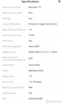 Predám akčnú mini kameru - 5