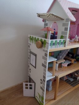 Detský drevený domček so zariadením - 5