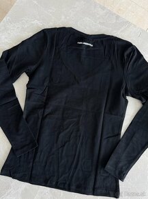 Karl Lagerfeld tričko s dlhým rukávom čierne - 5