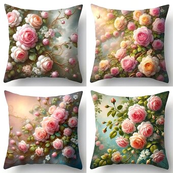 SET-4ks KRASNE OBLIEČKY NA VANKUŠE-45x45cm-NOVE - 5