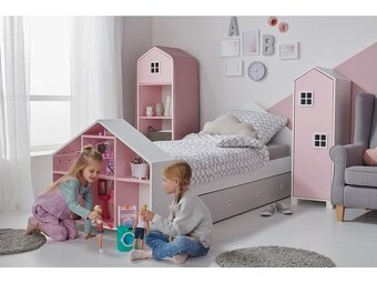 2x Detská skriňa domček City - Ružová - 5