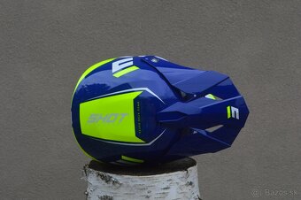 Kvalitná fluo žltá modrá prilba helma - 5