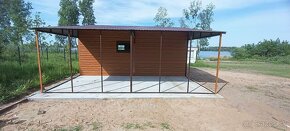 PLECHOVÁ GARÁŽ SE SKLADEM ZBOKU 7 x 6m + Prístrešok 3 x 6m - 5