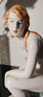 Zsolnay porcelánová značená socha Akt v štýle Art Deco - 5