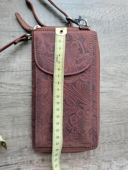 Kožená kabelka na mobil - peňaženka - 5