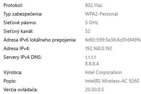 wifi modul do notebooku AC-9260 5GHz /2.4 GHz - 5
