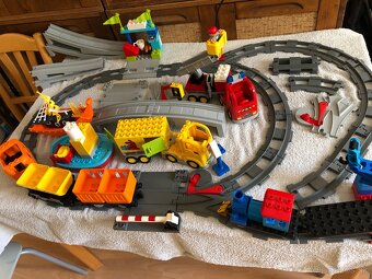 Lego duplo vlaky, nakladne auta, lod - len osobny odber - 5