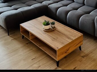 Konferenčný stôl dub/čierna nový - 5