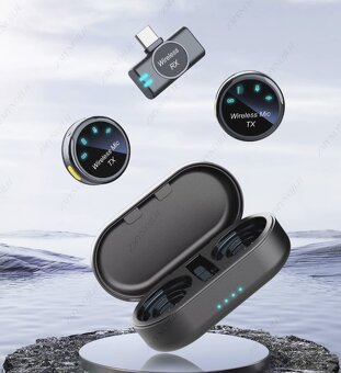 Bezdrôtový mikrofón USB-C sada s nabíjacou krabičkou - 5