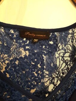 Dlhé modré spoločenské šaty s vlečkou veľ. 36 - 5