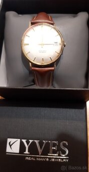 panske zlate 585 naramkove hodinky tiresa automat 25 rubis - 5