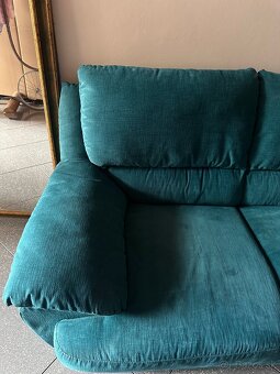 Štýlová dvojmiestna pohovka v modro-zelenej farbe - 5