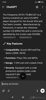 Rádio z MP3 do Suzuki SX4 alebo Fiat Sedici - 5