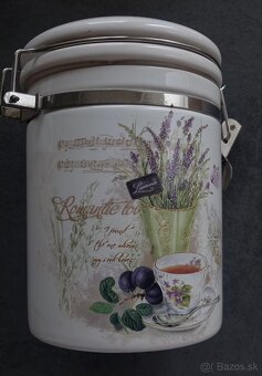 LEVANDULOVÝ SET čajník, šálka s podšálkou, cukornička, dóza - 5