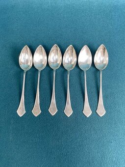 Art deco - Strieborné čajové lyžičky , ČSR ag 800, Zoltán & - 5
