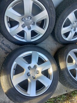 ❄️zimné 4ks alu disky orig. Audi 5x112 R17 pneu 5mm 225/55 - 5