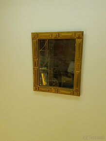 Staré drevené zrkadlo Tramp Art - Mirror - pozlátené zrkadlo - 5