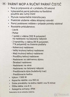 Parný mop + ručná parná umývačka - 5