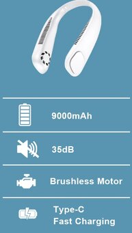 Prenosný ventilátor na krk - 5