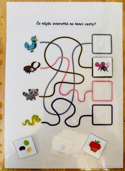 Aktivity pre deti, Montessori, suchý zips, laminované - 5