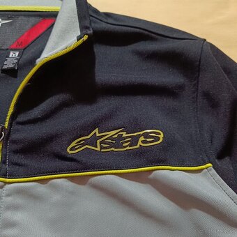 Alpinestars motorkárska mikina na zips čierna sivá motorka M - 5