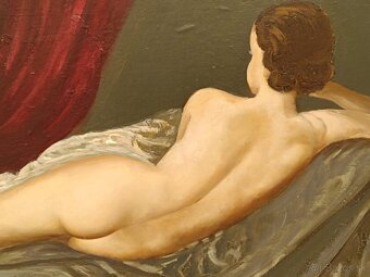 Obraz AKT na lenošce, olejomalba 48x67 - 5