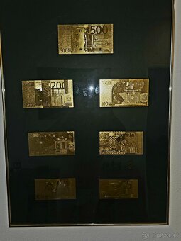 Obraz Zlaté bankovky Euro kompletná sada od 5 € az 500 € - 5
