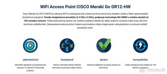 CISCO Meraki Go – WiFi Router - Access Point Indoor - 5