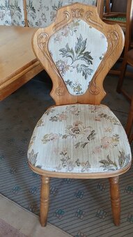 Masivna rustikálna lavica+1 stolička+rozkl.stôl - 5