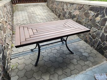 Záhradný drevený stôl na terasu - 5