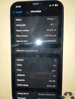 Predám.. Vymenim.. IPHONE 12 128GB 93% Stav A - 5