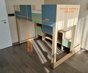 Študentský nábytok ako nový, celá zostava, kvalitný materiál - 5