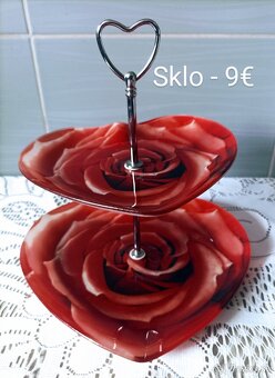 Etažér - sklo , porcelán - 5
