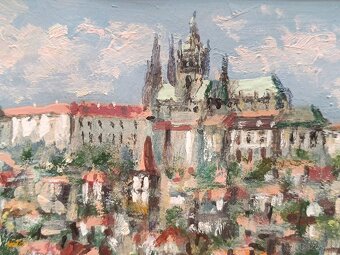 Obraz Praha impresionismus, originální olejomalba na kartonu - 5