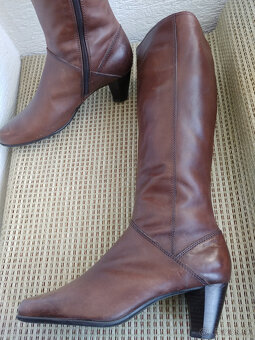 Zateplene kozene cizmy, gastanova farba, velkost 39 - 5