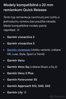 Garmin remienok biely 20mm - 5