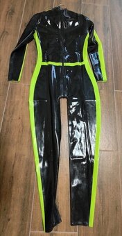 Latexovy catsuit - zeleno/čierný - 5